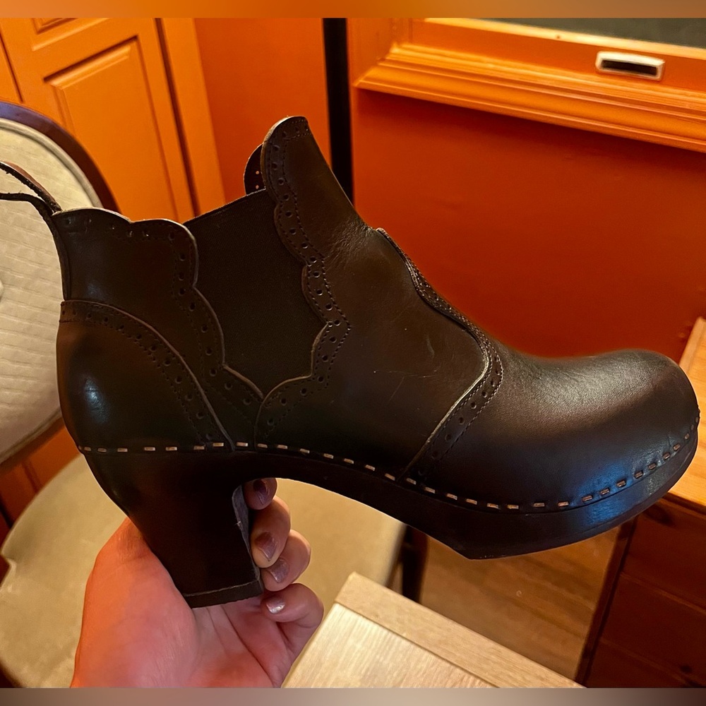 Swedish Hasbeens Black Leather Boots